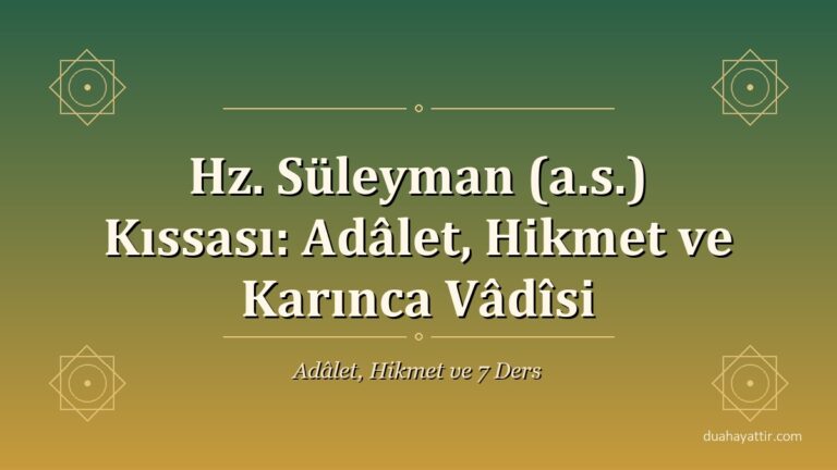 Hz. Süleyman (a.s.) Kıssası: Adâlet, Hikmet ve Karınca Vâdîsi