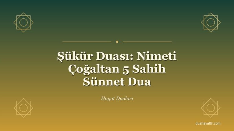 Şükür Duası: Nimeti Çoğaltan 5 Sahih Sünnet Dua